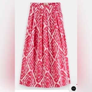 Scotch & Soda Womens Tie Dyed Printed Midi Skirt